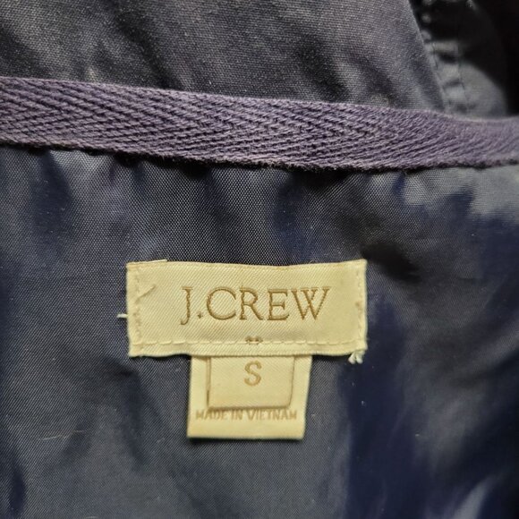 J Crew Nylon Jacket Windbreaker Blue Hooded Womens Small Spring Fall Layers - Picture 8 of 12